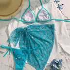 Blue One-piece Swimwear