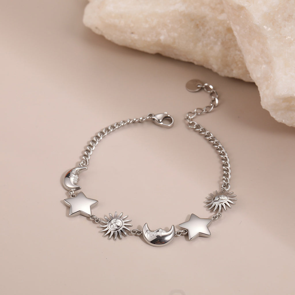 Sun Moon Stainless Steel Bracelet