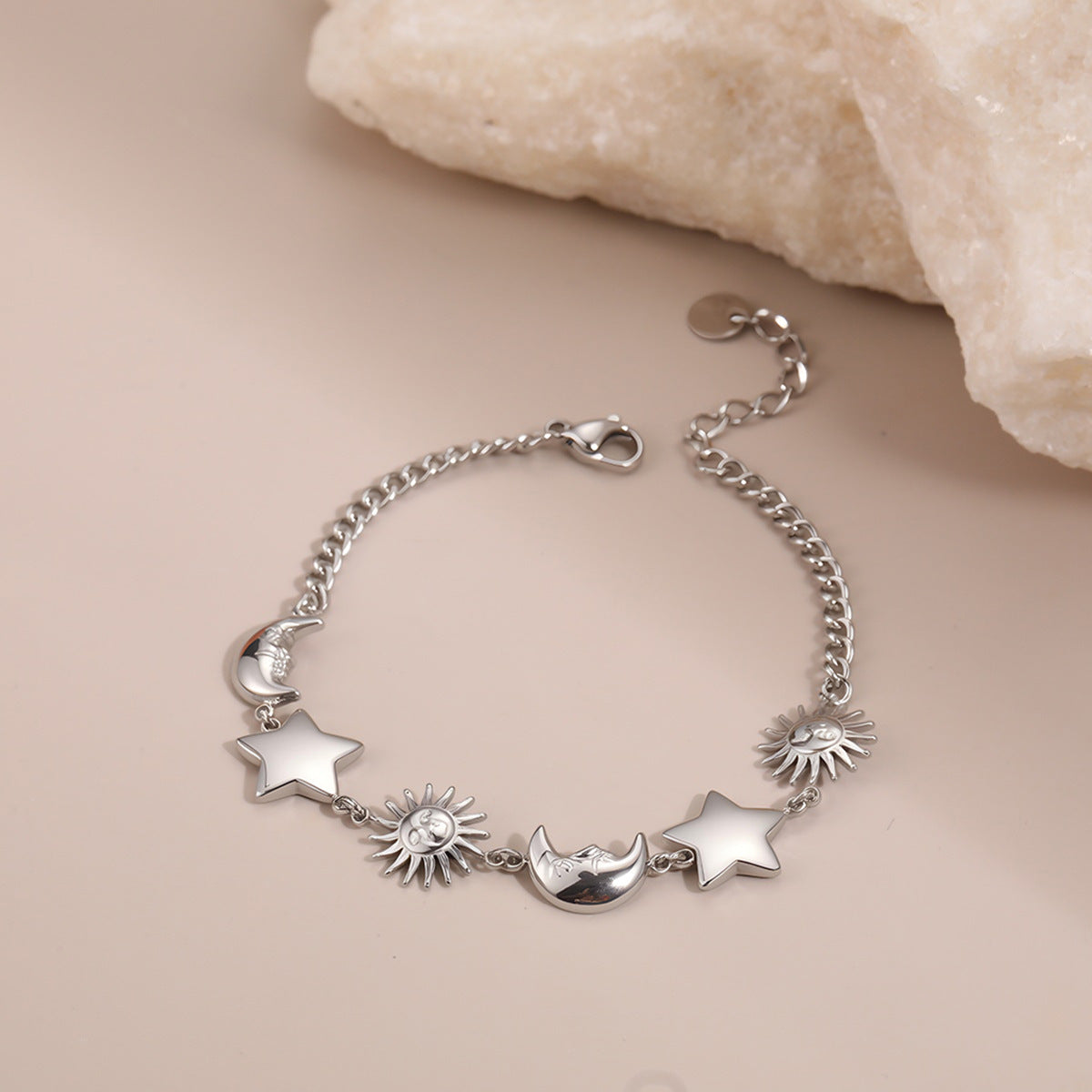 Sun Moon Stainless Steel Bracelet