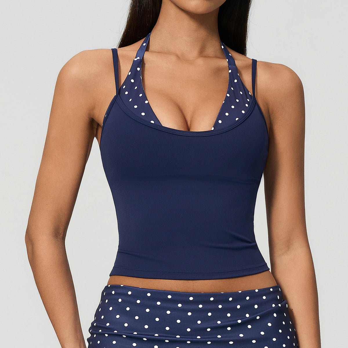 Dark Blue White Polka Dot