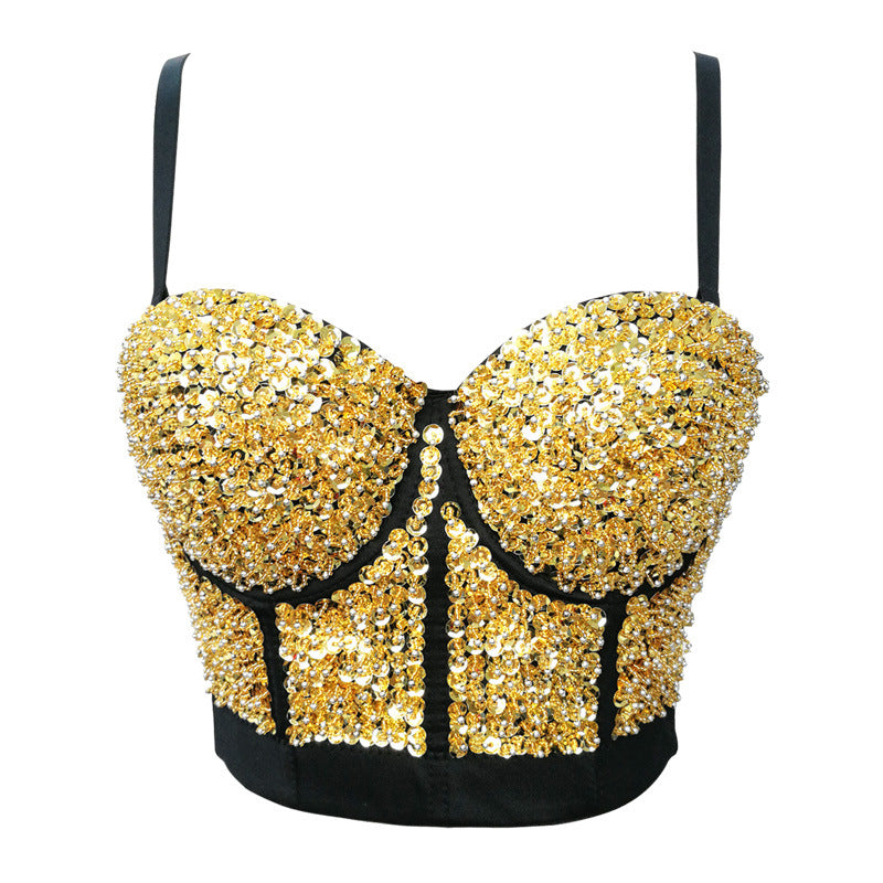 Black Background Gold Sequin