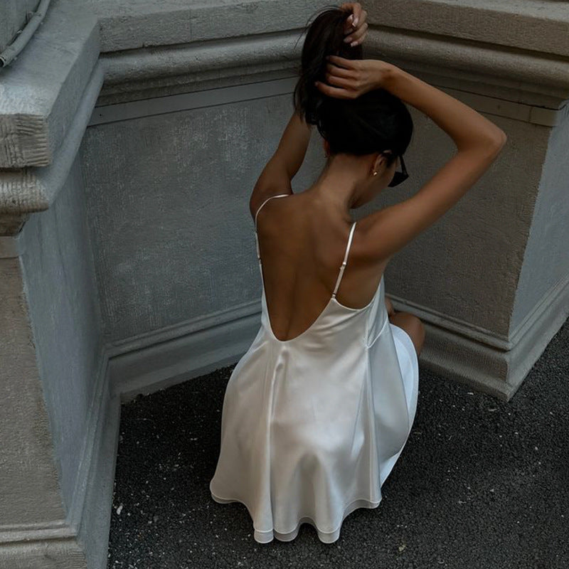 Women's Lace Satin Dress