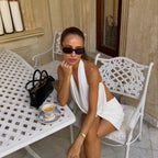 Women Summer Old Money Retro Halter Backless Vest Skirt