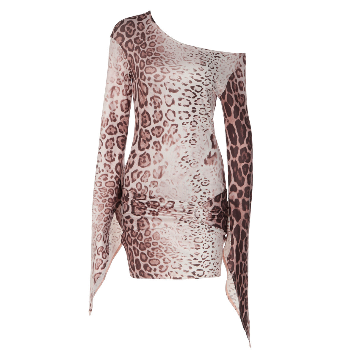 Women's Leopard One-Shoulder Mini Dress