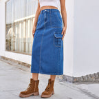 Summer Washed Overalls Denim For Skirt
