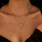 Peach Heart Zircon Necklace