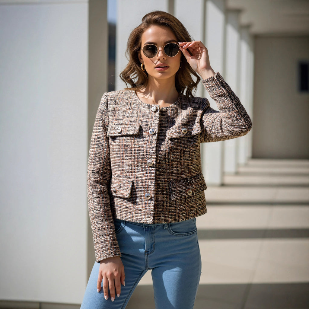 High End Chanel Coat Women Spring High Grade Socialite Short Temperamental Tweed Jacket