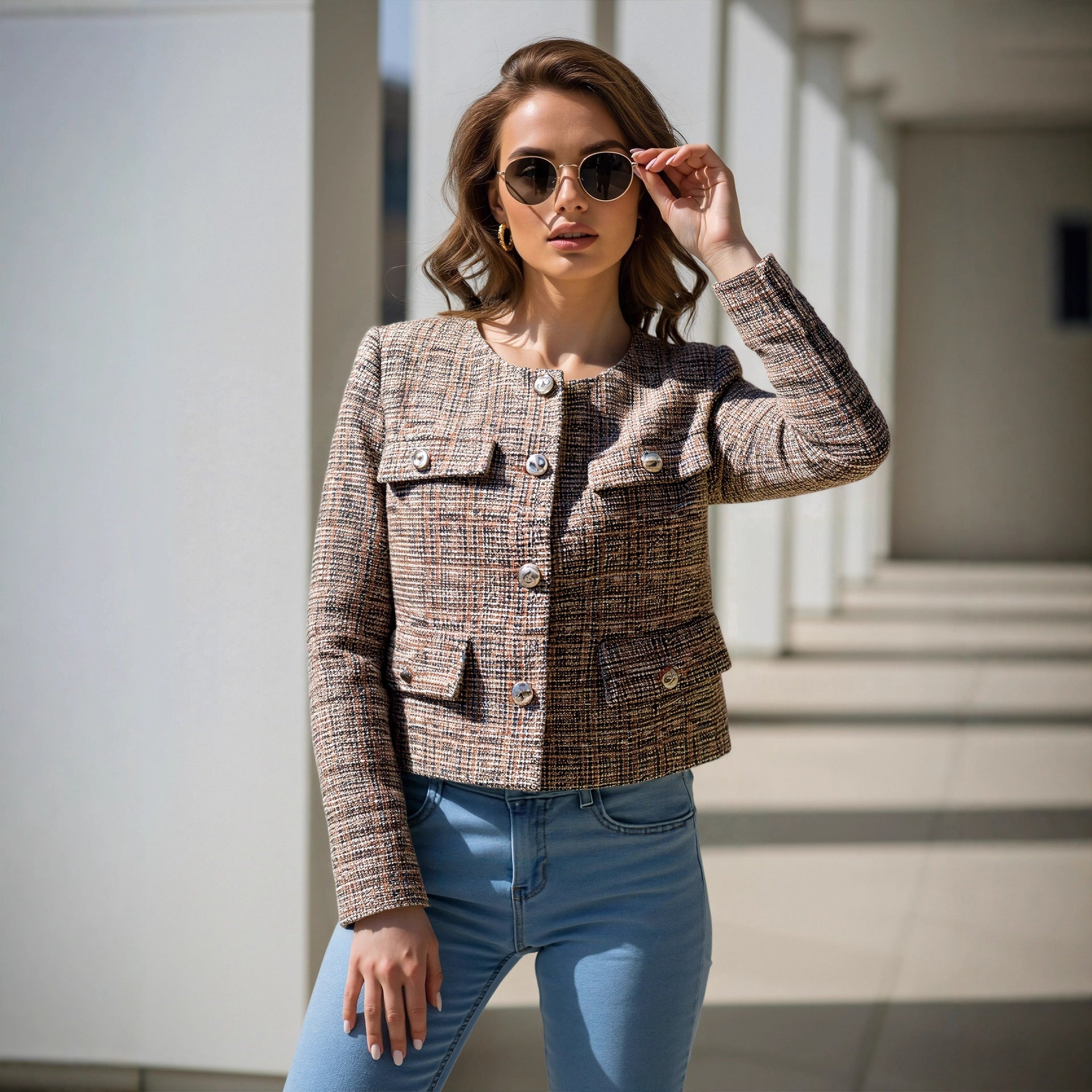 High End Chanel Coat Women Spring High Grade Socialite Short Temperamental Tweed Jacket