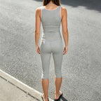 Street Sports Halter Contrast Color Binding Basic Camisole