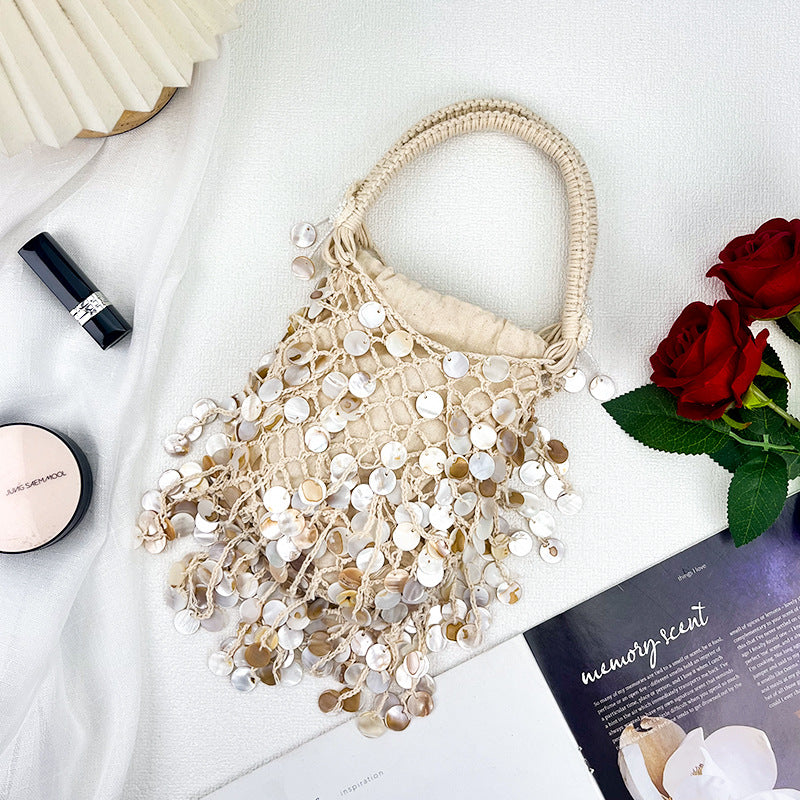 Bohemian Beaded Mesh Bag