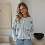 Women's Floral Embroidered Knit Cardigan