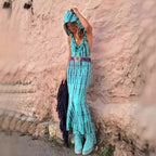 Hooded Backless Print Ethnic Dress