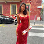 Summer Street High Class Elegant Hanging Slim Strap Dress