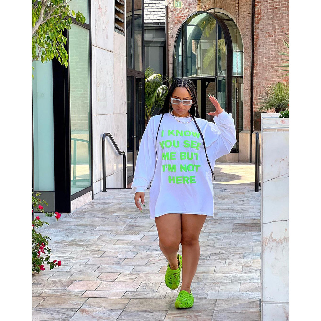 Goods Casual Double Sided Letter Graphic T shirt Dress