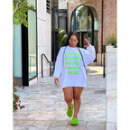 Goods Casual Double Sided Letter Graphic T shirt Dress