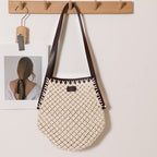 Women's Woven Straw Shoulder Beach Bag