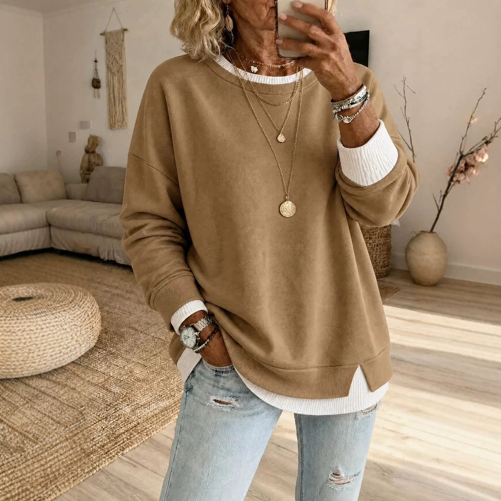 Women's Color-Block Long-Sleeve Sweater