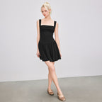 Women's Square-Neck Backless A-Line Mini Dress
