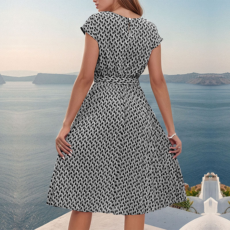 Summer Printed Pleated Dress