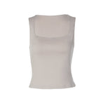 Women's Solid Color Square Neck Vest Top