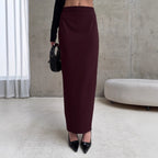 Design Solid Color Adult Like Slit Pencil Skirt