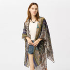 Spring Summer Paisley Pattern Kimono Cardigan Sun Protection Sun Shade Blouse