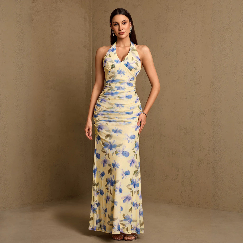 Women's Halter Pleated Dress