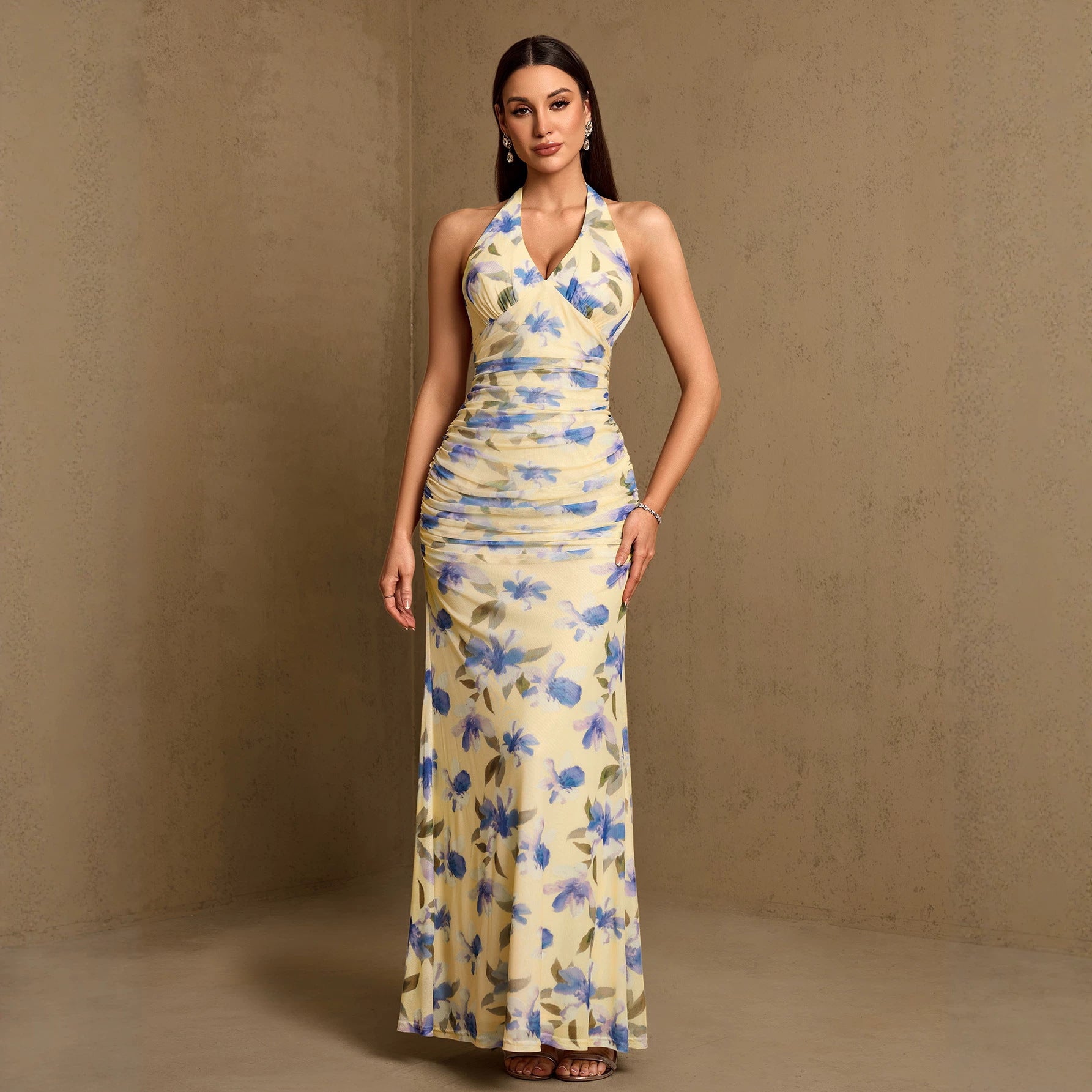 Women's Halter Pleated Dress