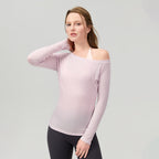 Women's Black Off-Shoulder Long-Sleeve Top