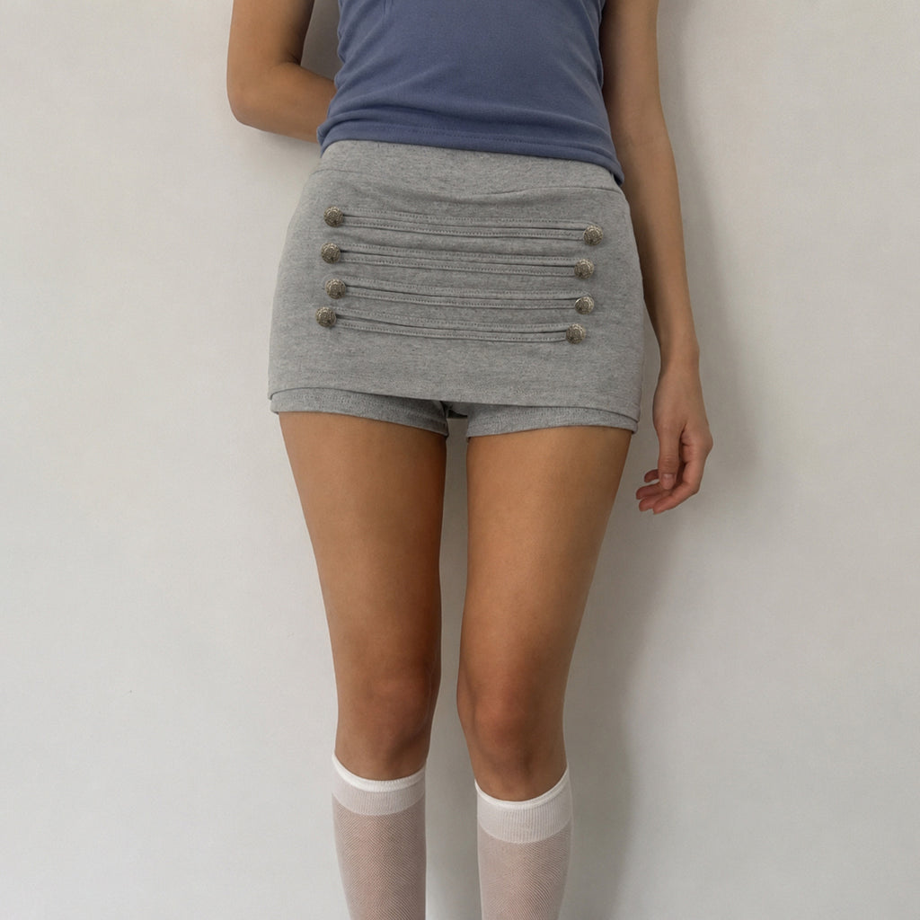 Women's Buckle Detail Pleated Skort