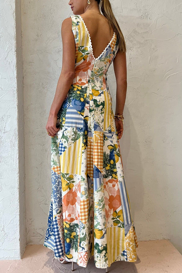 Women's Sleeveless V-neck Dress