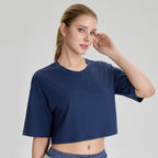 Spring Summer Modal Yoga Short Sleeve Women Loose