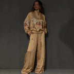 Summer Sexy Print Coat Two Piece Sets Pants