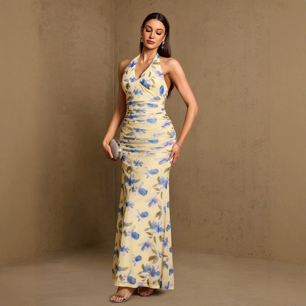 Women's Halter Pleated Dress