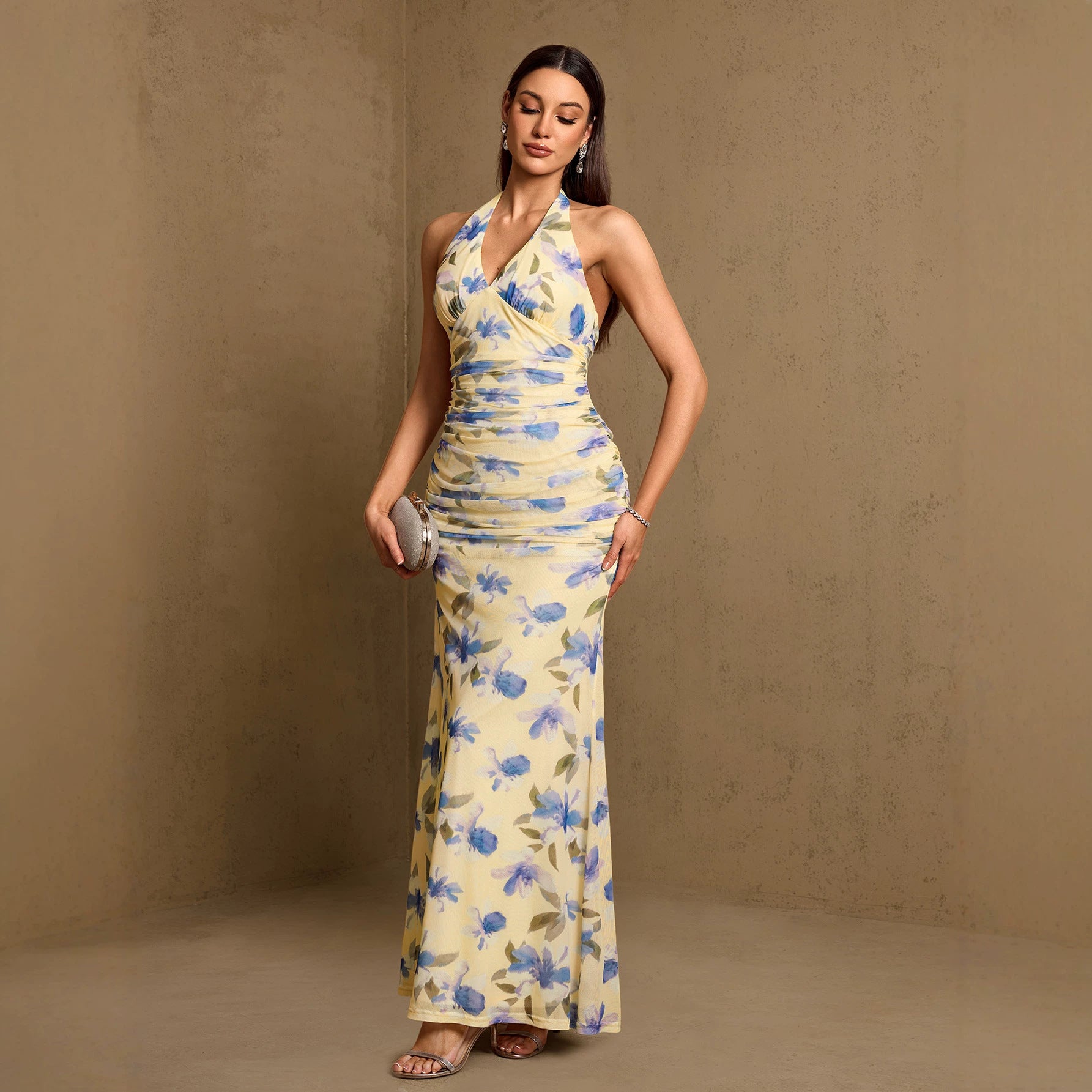 Women's Halter Pleated Dress