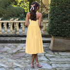Elegant Solid-Color Sleeveless Strapless Waist Dress