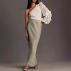 Women's Asymmetric Mesh One-Shoulder Top