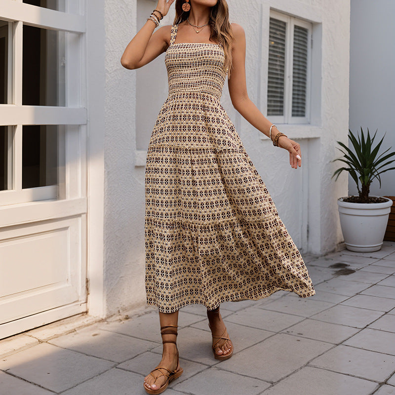 Women's Summer Smocking Swing Sling Dress