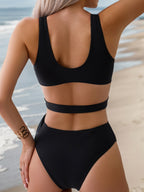 Popular Solid One-piece Swimwear