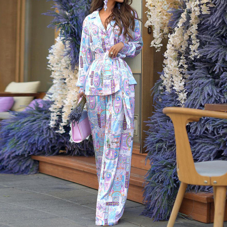 Printed Long-Sleeve Pajama Set