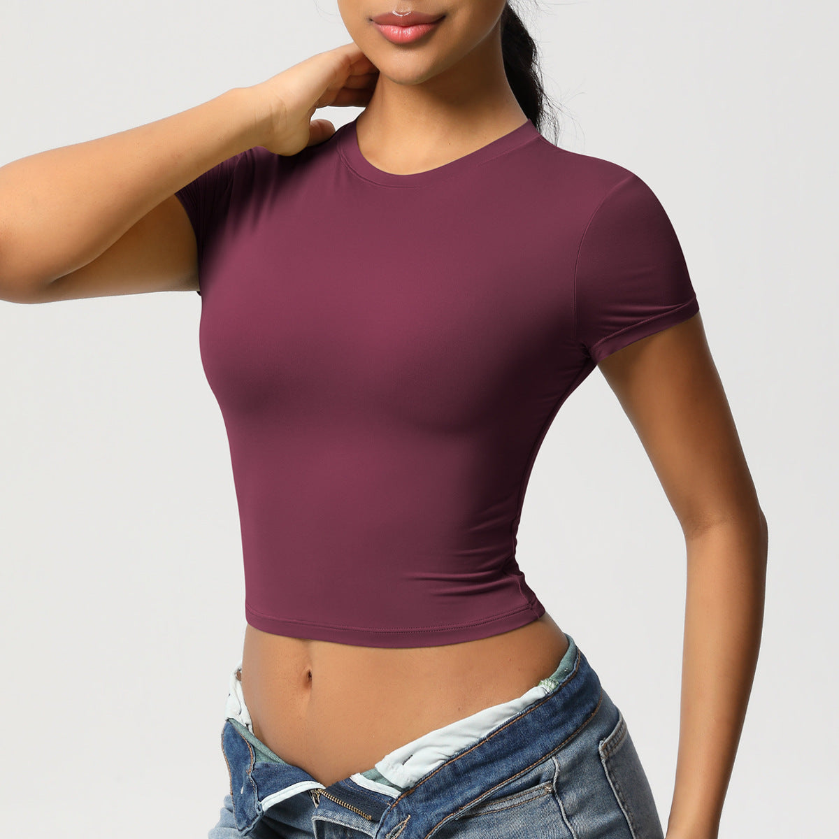 Women's Quick-Dry Cropped Sports T-Shirt