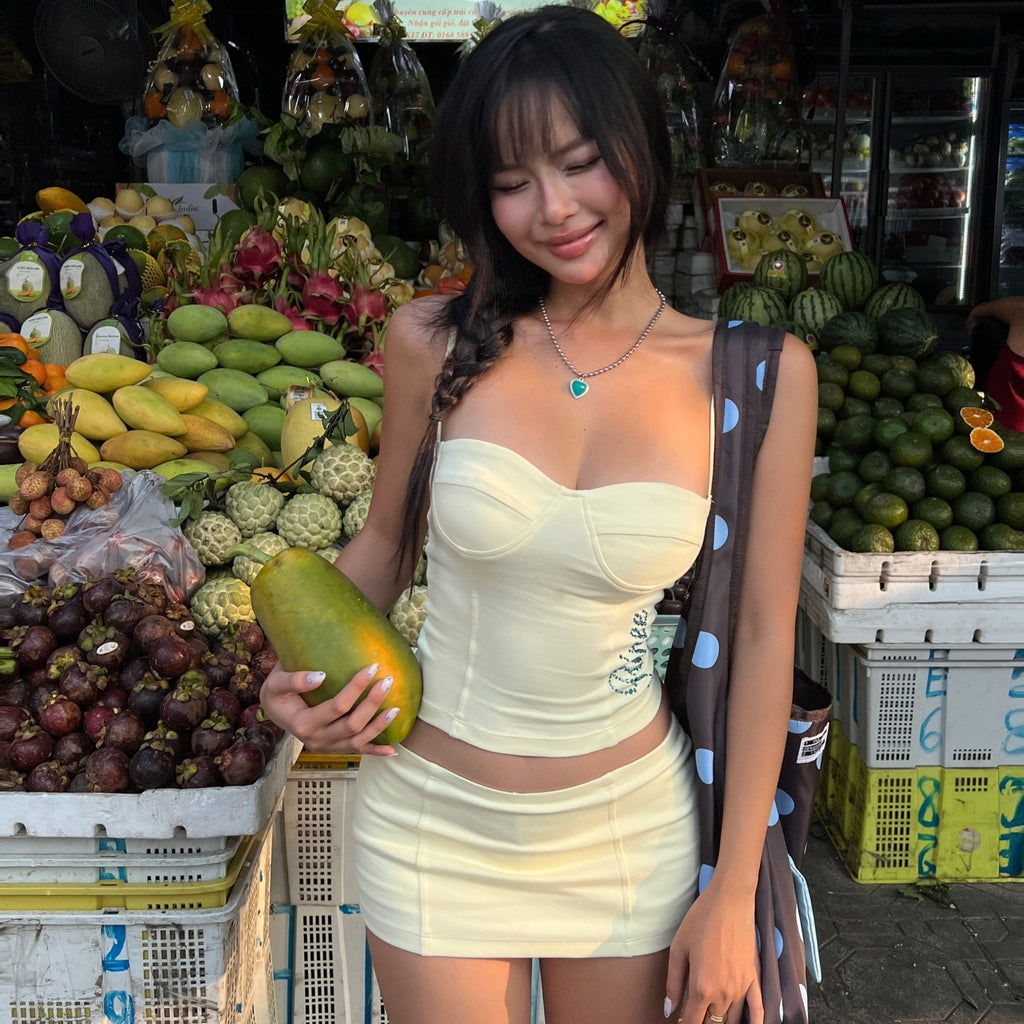 Women's Printed Camisole & Low-Waist Skirt Set
