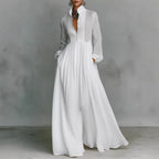 Women's Pleated Long Sleeve Dress