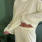 Jacquard Lazy Set round Neck Loose Long