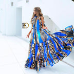 Halter Sleeveless Printed Dress