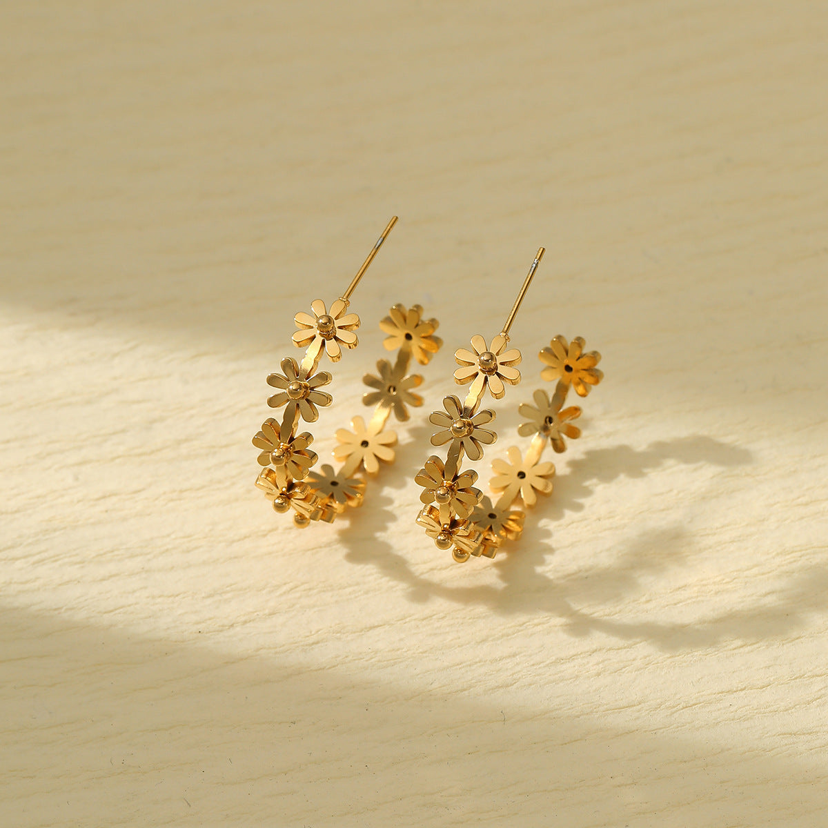 Floral Titanium Steel Earrings