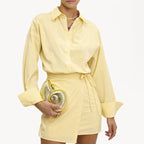 Women's Striped Polo Shirt And Skirt Set