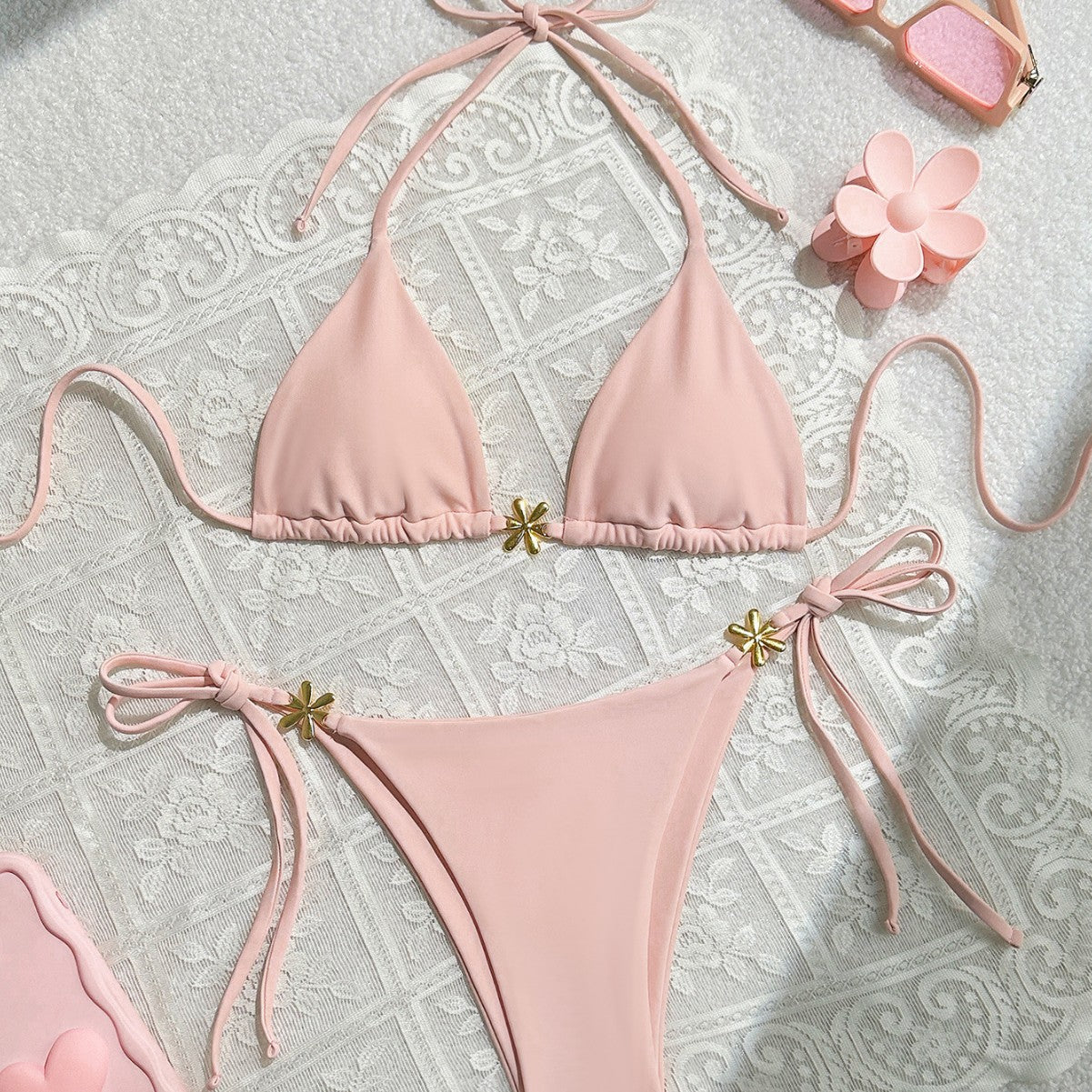Exposed Back Bikini Swimwear