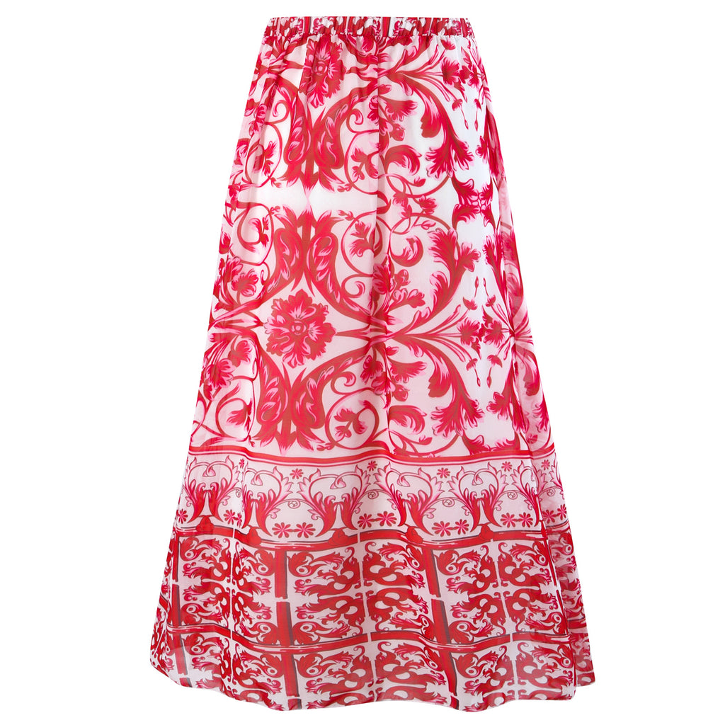 Rose Red round Skirt