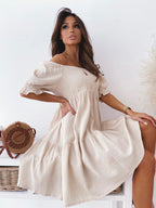 Ruched Off-Shoulder Dress